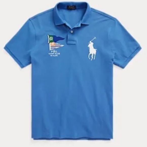 NWT Polo Ralph Lauren Men's Classic Fit PRL  Yacht Club ,￼& Big Pony Blue Large - Picture 1 of 6